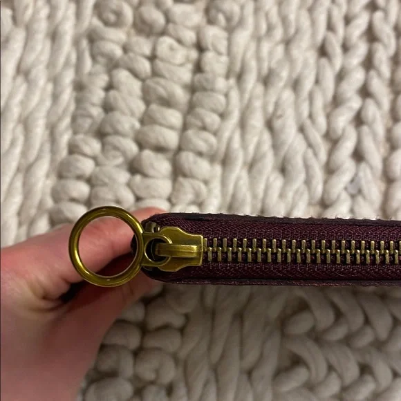 SOLD Madewell Oxblood Leather Zip Pouch • 8.5” x 5.5” - Picture 9 of 11